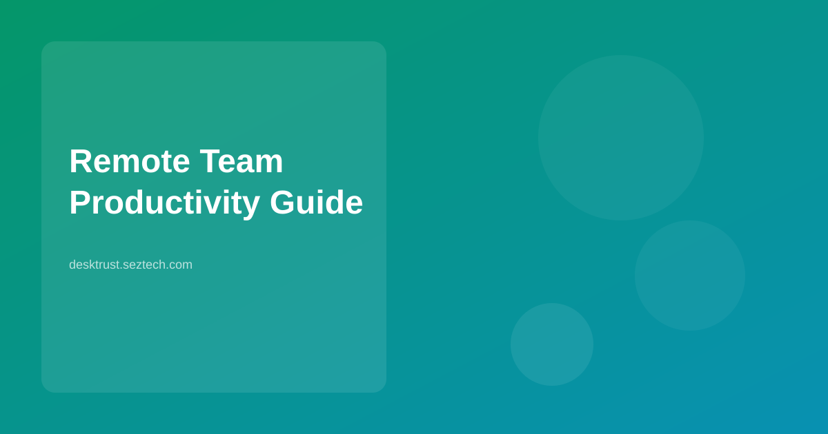 How to Improve Remote Team Productivity